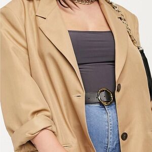 ASOS Classic Tan Oversized Dad Blazer